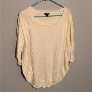 EXPRESS. Circle hem sweater. Cream. Small